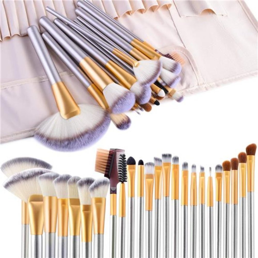 24pcs Premium Cosmetic Makeup Brush Set for Foundation Blending Blush Concealer